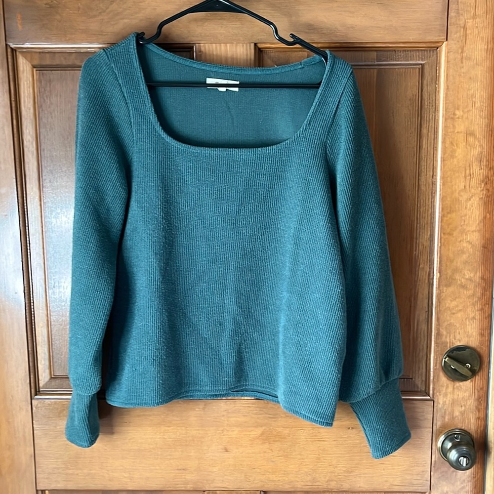 MADEWELL Ottoman Rib Square-Neck Top Size Medium